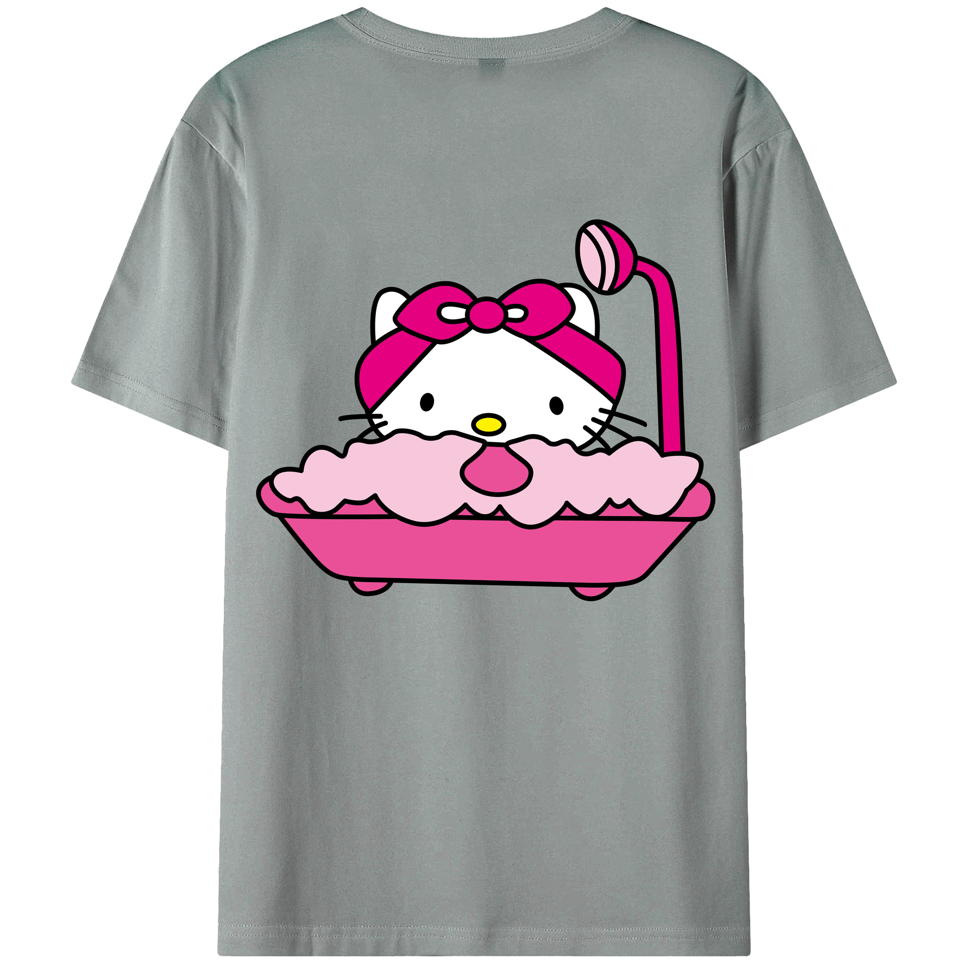 （画像用） Hello Kitty ハローキティ 綿100％ メンズ半袖Tシャツ（バックプリント） 通気性